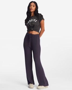 Women's Billabong So Easy Elastic-Waist Knit Pants Black | 052YJNOAV