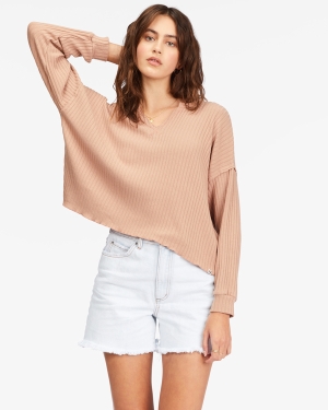 Women's Billabong So Easy Long Sleeve Knit Tops Multicolor | 938PDTMKU