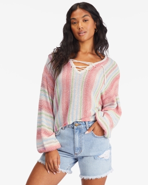 Women's Billabong So Sweet Pullover Sweaters Blue | 809MVHJQF