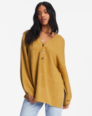 Women's Billabong Sol Chasing Tunic Sweaters Green | 926CZDFOQ