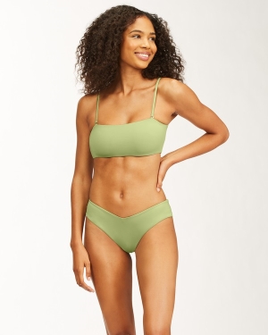 Women's Billabong Sol Searcher Bandeau Bikini Tops Green | 109OVTZUW