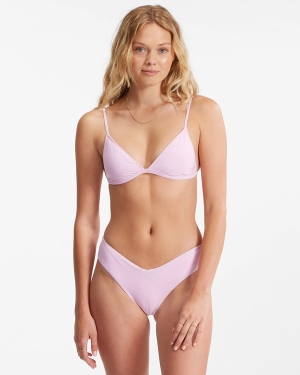 Women's Billabong Sol Searcher Ceci Triangle Bikini Tops Pink | 143VGNYEP