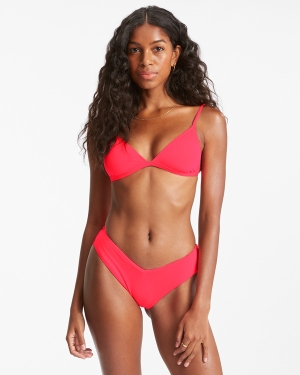 Women's Billabong Sol Searcher Ceci Triangle Bikini Tops Coral | 781NPLWCU