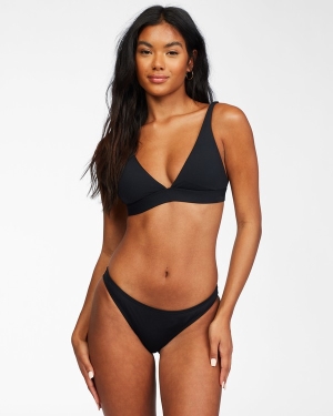 Women's Billabong Sol Searcher High Point Tri Bikini Tops Black | 681XCATVH