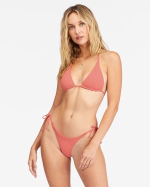 Women's Billabong Sol Searcher Multi-Way Triangle Bikini Tops Coral | 341KLJBWU