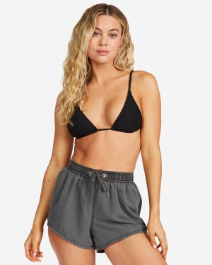 Women's Billabong Sol Searcher Overdyed Volley Swim Short Boardshorts Black | 310CBOQXI