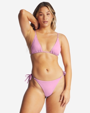 Women's Billabong Sol Searcher Slide Tall Triangle Bikini Tops Pink | 956ZTFNVW