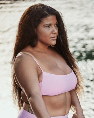 Women's Billabong Sol Searcher Square Bralette Bikini Tops Pink | 392SFLXCN