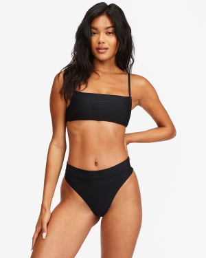 Women's Billabong Sol Searcher Square Bralette Bikini Tops Black | 397YAKPBD