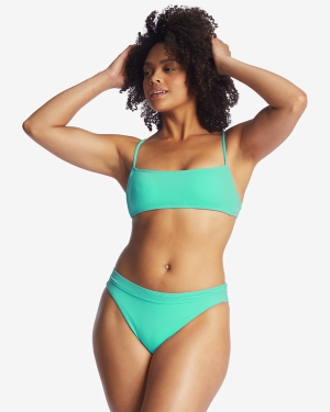 Women's Billabong Sol Searcher Square Bralette Bikini Tops Green | 683DOJSBI