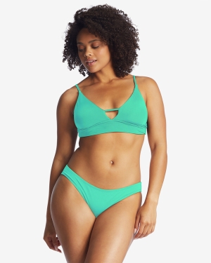 Women's Billabong Sol Searcher V-Neck Cami Bikini Tops Green | 051VSMFKC