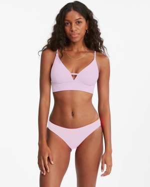 Women's Billabong Sol Searcher V-Neck Cami Bikini Tops Pink | 397MKUZQL