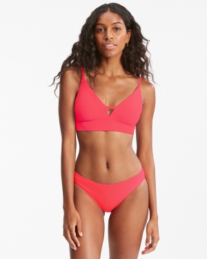 Women's Billabong Sol Searcher V-Neck Cami Bikini Tops Coral | 894ZBPJUI