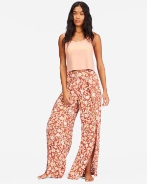 Women's Billabong Split Spirit Floral Pants Red | 629XZTNMF