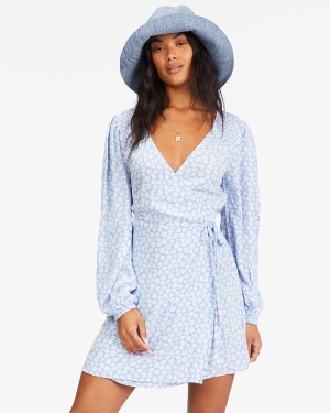 Women's Billabong Spring Romance Mini Wrap Dress Multicolor | 542ALSDJF