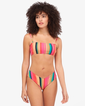 Women's Billabong Stripes For Daze Bandeau Bikini Tops Multicolor | 957OUTQCB