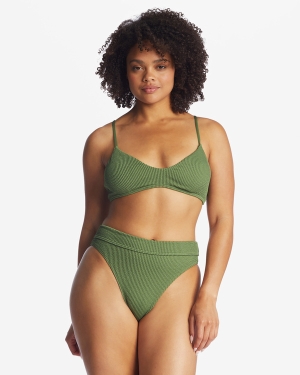 Women's Billabong Summer High V-Neck Bralette Bikini Tops Multicolor | 543ZTMKAI