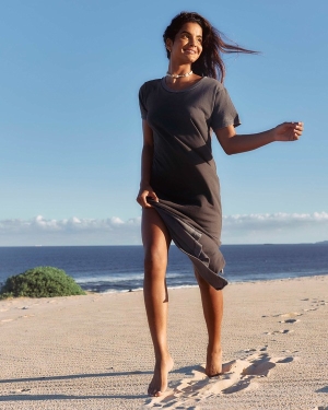 Women's Billabong Summer Longline Knit Dress Black | 367BCIKGN