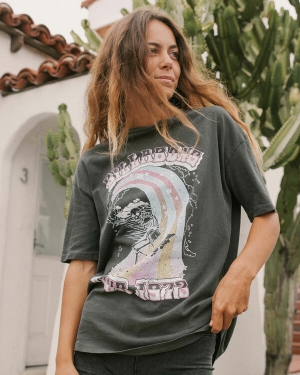 Women's Billabong Summer Tour Boyfriend T Shirts Black | 504SXTAWF