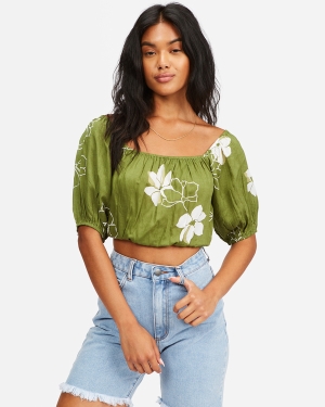 Women's Billabong Sun City Crop Tops Multicolor | 409UGZWHO