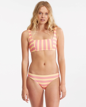Women's Billabong Sunchaser Square Bikini Tops Multicolor | 490DZHRKS