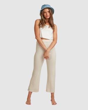 Women's Billabong Sundown Knit Pant - Steph Claire Smith Pants Brown | 478JAVQCX