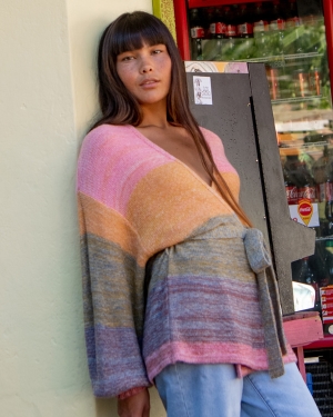 Women's Billabong Surf Check Open-Front Cardigan Sweaters Multicolor | 365ZDEUKM