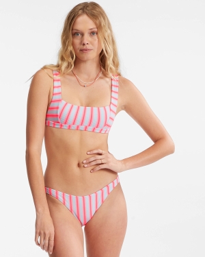 Women's Billabong Surf Stripe Bikini Tops Blue | 432QRGTIL