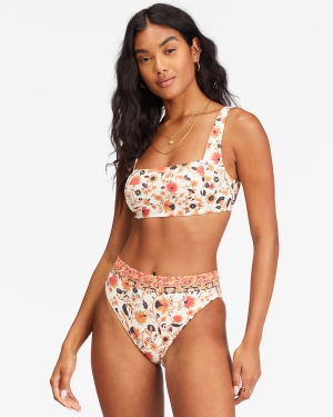 Women's Billabong Swept Away Square Neck Bikini Tops Multicolor | 342HFLZRV