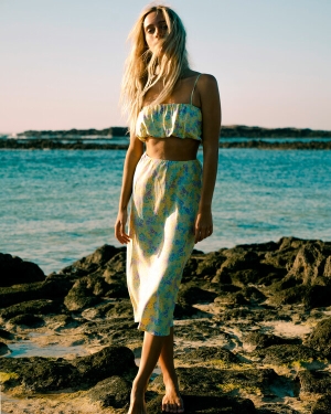 Women's Billabong Tempest Midi Skirt Shorts Lemon Light Green | 528NZBCAS