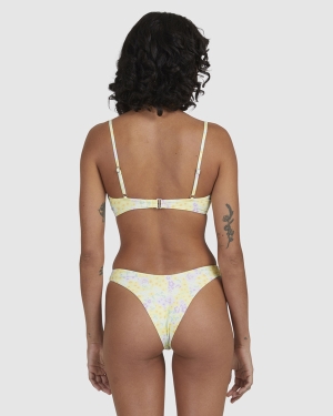 Women's Billabong Tempest Skimpy Hike Bikini Bottoms Lemon Light Green | 734GKABDJ