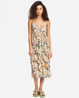 Women's Billabong Venice Babe Midi Slip Dress Black | 457VNLKQW
