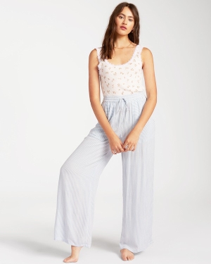 Women's Billabong Wandering Heart Elastic Waist Pants Blue | 907RAVKOG