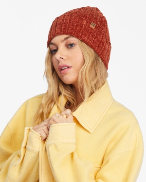 Women's Billabong Warm Up Knit Beanie Chocolate | 825CWVZED