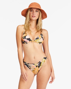 Women's Billabong Wave Tribe Ceci Triangle Bikini Tops Green | 081LCGJPT