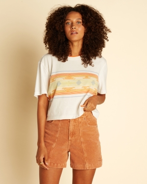 Women's Billabong Wrangler Border Line Boxy T Shirts Light Blue | 034VCWOIK