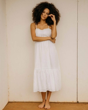 Women's Billabong Wrangler Peachy Keen Midi Dress Light Blue | 253HWOBIQ