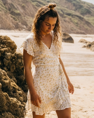 Women's Billabong Wrap And Roll Woven Dress Light Blue | 274CWQSVH