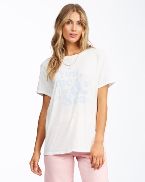 Women's Billabong You Me And The Sea T Shirts Light Blue | 653AZBYEH